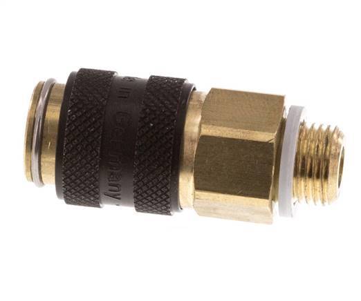 Brass DN 5 Black Air Coupling Socket G 1/8 inch Male