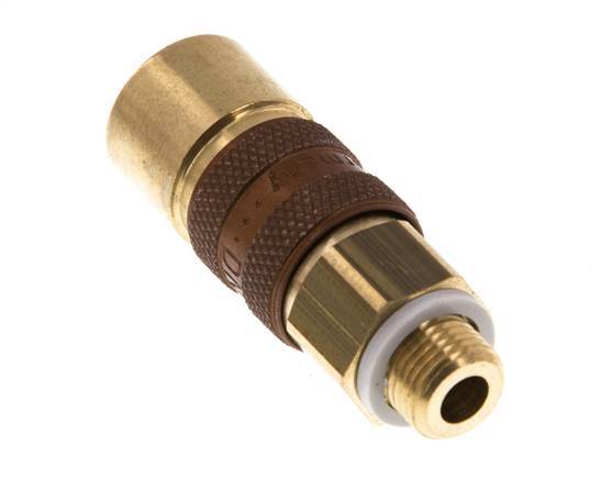 Brass DN 5 Brown-Coded Air Coupling Socket G 1/8 inch Male