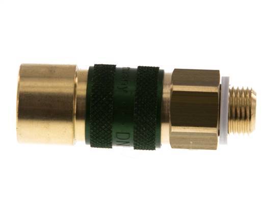 Brass DN 5 Green-Coded Air Coupling Socket G 1/8 inch Male