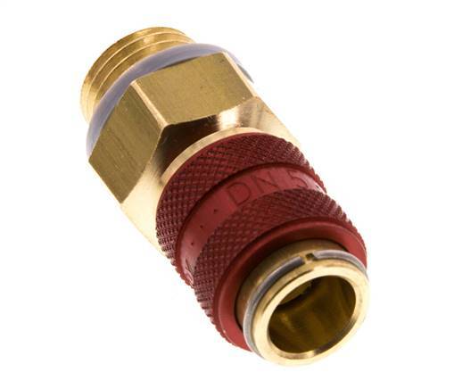Brass DN 5 Red Air Coupling Socket G 1/4 inch Male