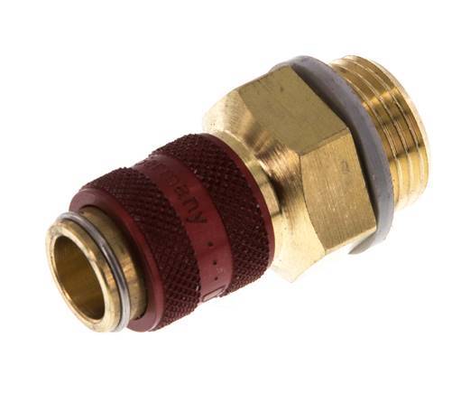 Brass DN 5 Red Air Coupling Socket G 3/8 inch Male