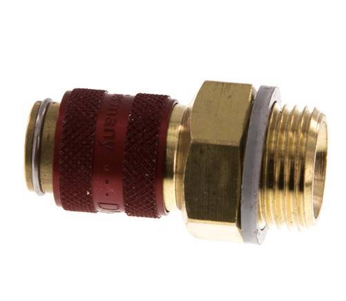 Brass DN 5 Red Air Coupling Socket G 3/8 inch Male