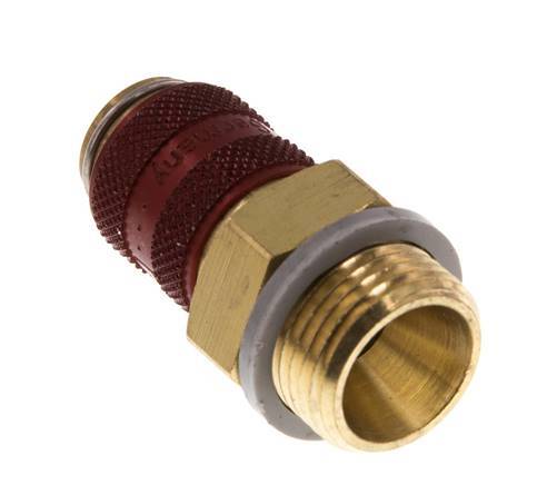 Brass DN 5 Red Air Coupling Socket G 3/8 inch Male