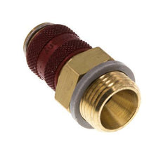 Brass DN 5 Red Air Coupling Socket G 3/8 inch Male