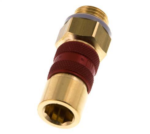 Brass DN 5 Red-Coded Air Coupling Socket G 1/4 inch Male