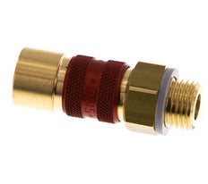 Brass DN 5 Red-Coded Air Coupling Socket G 1/4 inch Male