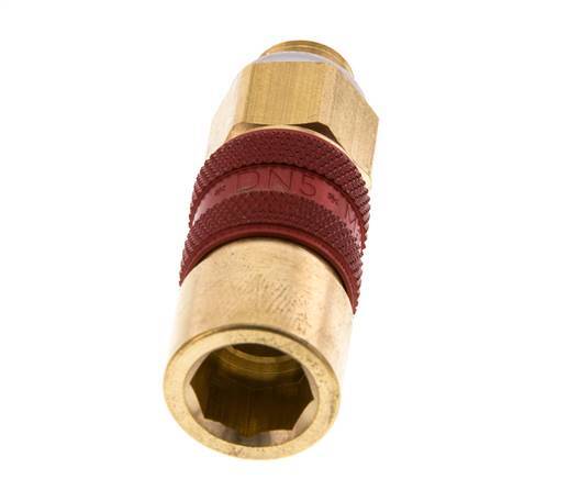 Brass DN 5 Red-Coded Air Coupling Socket G 1/8 inch Male