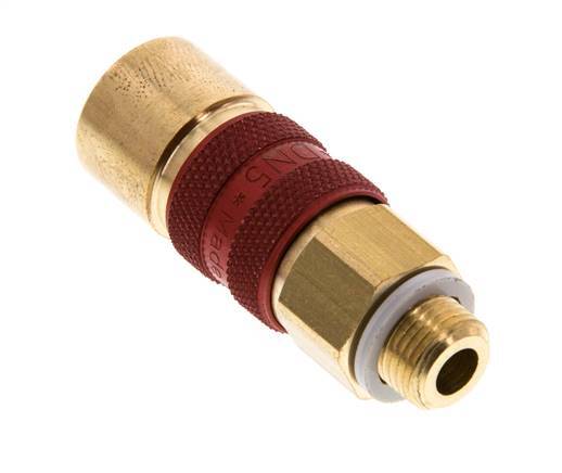 Brass DN 5 Red-Coded Air Coupling Socket G 1/8 inch Male