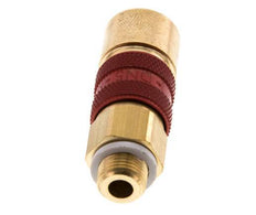 Brass DN 5 Red-Coded Air Coupling Socket G 1/8 inch Male