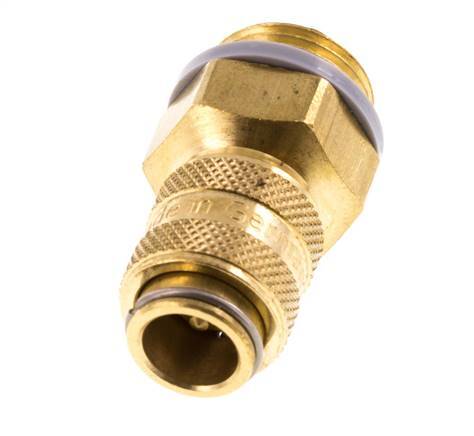 Brass DN 5 Air Coupling Socket G 3/8 inch Male Double Shut-Off