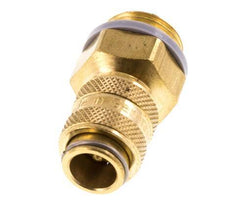 Brass DN 5 Air Coupling Socket G 3/8 inch Male Double Shut-Off