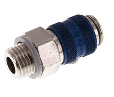 Latón niquelado DN 5 Acoplamiento de aire azul Enchufe G 1/4 pulg Macho