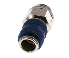 Latón niquelado DN 5 Acoplamiento de aire azul Enchufe G 1/4 pulg Macho