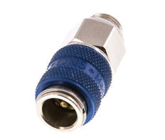Nickel-plated Brass DN 5 Blue Air Coupling Socket G 1/8 inch Male Double Shut-Off