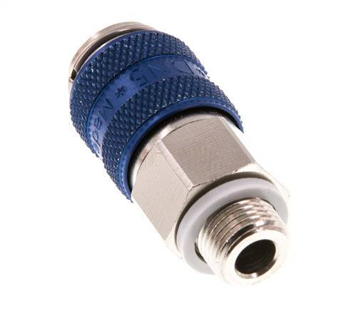 Nickel-plated Brass DN 5 Blue Air Coupling Socket G 1/8 inch Male Double Shut-Off