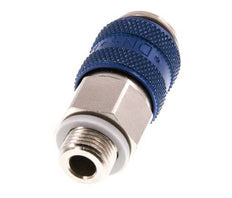 Nickel-plated Brass DN 5 Blue Air Coupling Socket G 1/8 inch Male Double Shut-Off