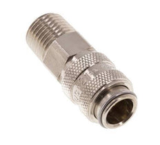 Nickel-plated Brass DN 5 Air Coupling Socket 1/4 inch Male NPT Double Shut-Off