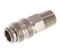Nickel-plated Brass DN 5 Air Coupling Socket 1/4 inch Male NPT Double Shut-Off