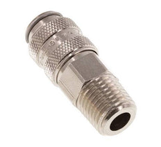 Nickel-plated Brass DN 5 Air Coupling Socket 1/4 inch Male NPT Double Shut-Off