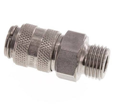 Stainless steel DN 5 Air Coupling Socket G 1/4 inch Male Double Shut-Off