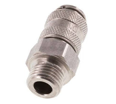 Stainless steel DN 5 Air Coupling Socket G 1/4 inch Male Double Shut-Off