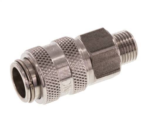 Stainless steel DN 5 Air Coupling Socket G 1/8 inch Male Double Shut-Off