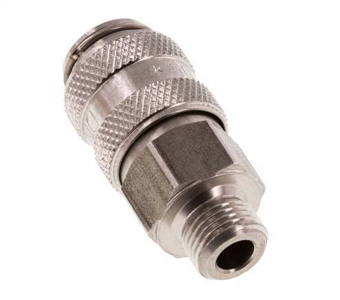 Stainless steel DN 5 Air Coupling Socket G 1/8 inch Male Double Shut-Off