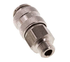 Stainless steel DN 5 Air Coupling Socket G 1/8 inch Male Double Shut-Off