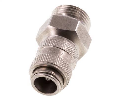Stainless steel DN 5 Air Coupling Socket G 3/8 inch Male Double Shut-Off