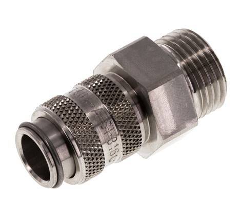 Stainless Steel 316L DN 5 Air Coupling Socket G 3/8 inch Male