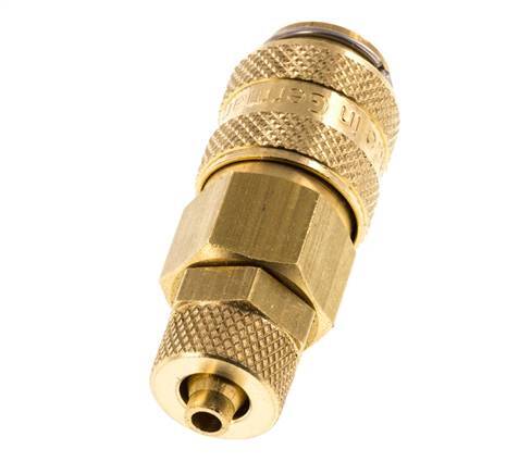 Brass DN 5 Air Coupling Socket 4x6 mm Union Nut