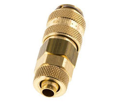Brass DN 5 Air Coupling Socket 6x8 mm Union Nut Double Shut-Off