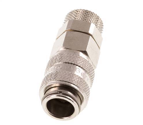 Nickel-plated Brass DN 5 Air Coupling Socket 6x8 mm Union Nut