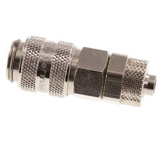 Nickel-plated Brass DN 5 Air Coupling Socket 6x8 mm Union Nut