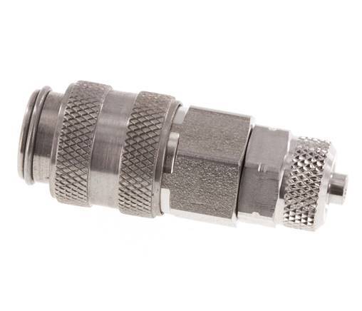 Stainless Steel 316L DN 5 Air Coupling Socket 4x6 mm Union Nut