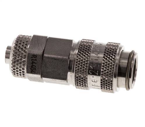 Stainless Steel 316L DN 5 Air Coupling Socket 6x8 mm Union Nut