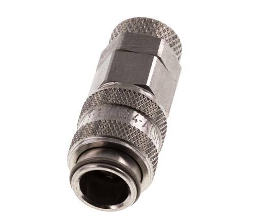 Stainless Steel 316L DN 5 Air Coupling Socket 6x8 mm Union Nut