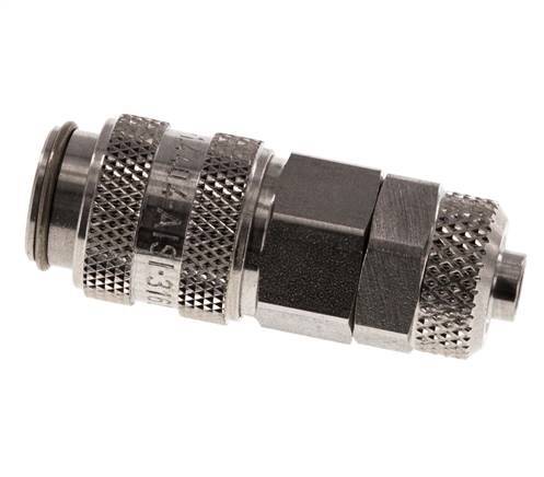 Stainless Steel 316L DN 5 Air Coupling Socket 6x8 mm Union Nut