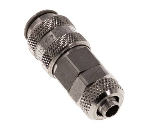 Stainless Steel 316L DN 5 Air Coupling Socket 6x8 mm Union Nut
