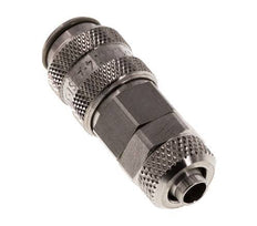 Stainless Steel 316L DN 5 Air Coupling Socket 6x8 mm Union Nut