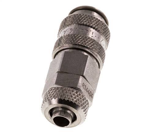 Stainless Steel 316L DN 5 Air Coupling Socket 6x8 mm Union Nut