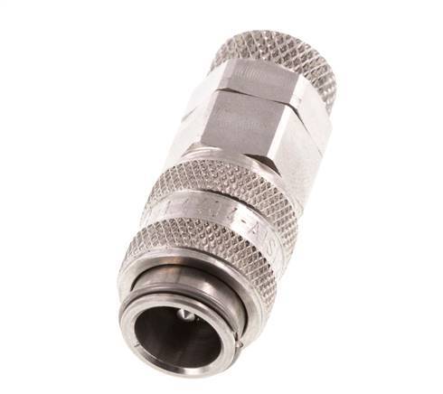 Stainless Steel 316L DN 5 Air Coupling Socket 6x8 mm Union Nut Double Shut-Off