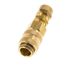Brass DN 5 Air Coupling Socket 4x6 mm Union Nut Bulkhead
