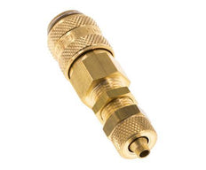 Brass DN 5 Air Coupling Socket 4x6 mm Union Nut Bulkhead