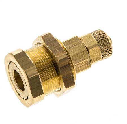 Brass DN 5 Air Coupling Socket 4x6 mm Union Nut Bulkhead Pull-Off