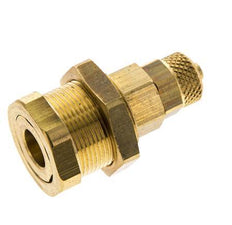 Brass DN 5 Air Coupling Socket 4x6 mm Union Nut Bulkhead Pull-Off Double Shut-Off