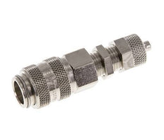 Nickel-plated Brass DN 5 Air Coupling Socket 4x6 mm Union Nut Bulkhead