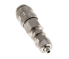 Nickel-plated Brass DN 5 Air Coupling Socket 4x6 mm Union Nut Bulkhead