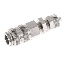 Nickel-plated Brass DN 5 Air Coupling Socket 4x6 mm Union Nut Bulkhead Double Shut-Off