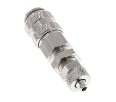 Nickel-plated Brass DN 5 Air Coupling Socket 4x6 mm Union Nut Bulkhead Double Shut-Off